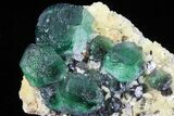 Apple-Green Fluorite Crystals with Muscovite - Erongo Mountains #183398-3